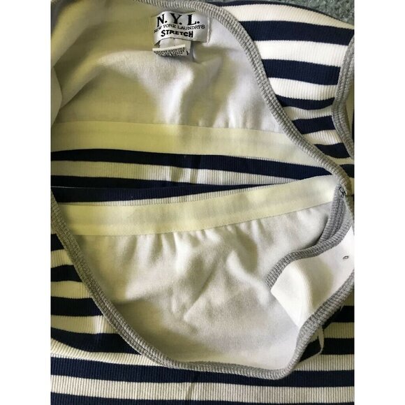 New York Laundry NYL Stretch Blue White Striped Women's Tank Top Camisole M NWT - Picture 4 of 7